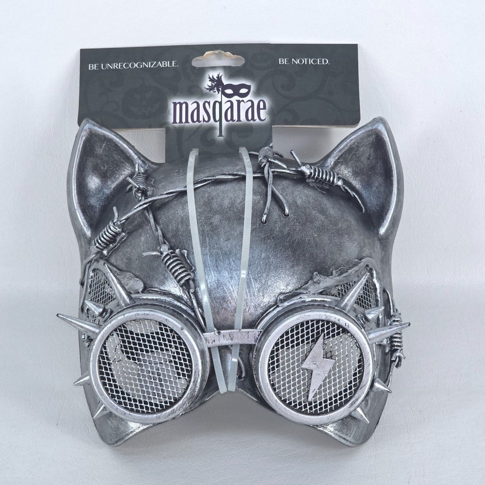 Masqarae Steampunk Cat Industrial Animal Mask Barb Wire Goggle HALLOWEEN COSPLAY